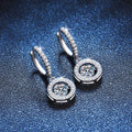 1CT Moissanite Drop Earring for Women Diamond Beating Heart Earring 100% S925 Sterling Silver White Gold Plated Jewelry