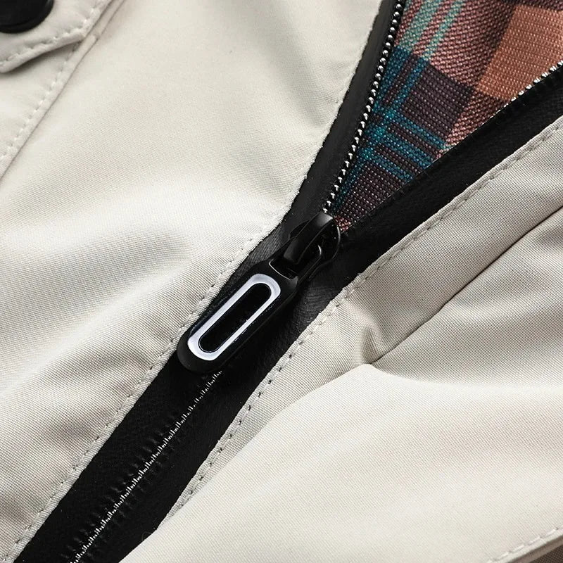 Spring And Autumn New Men's Windbreaker Outdoor Soft Shell Windproof Waterproof Jacket Long-Sleeved Hooded Solid Color Jacket