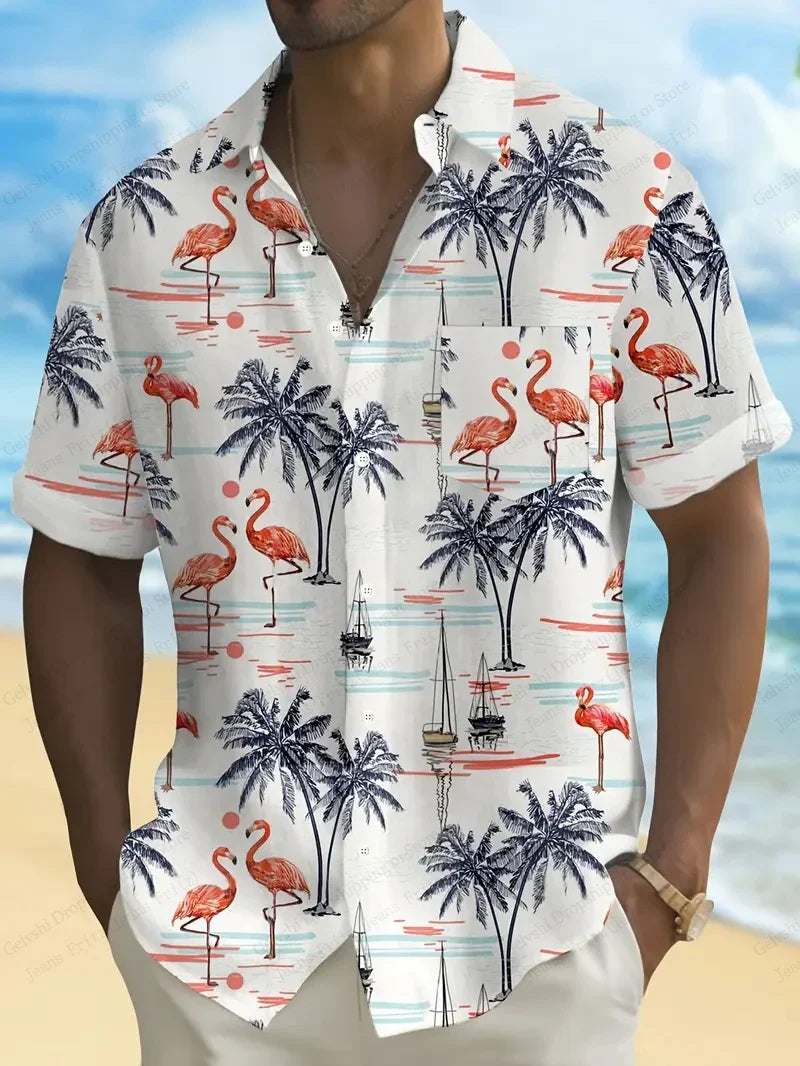 Men's Vocation Lapel Camisa Oversized Hawaiian Shirts