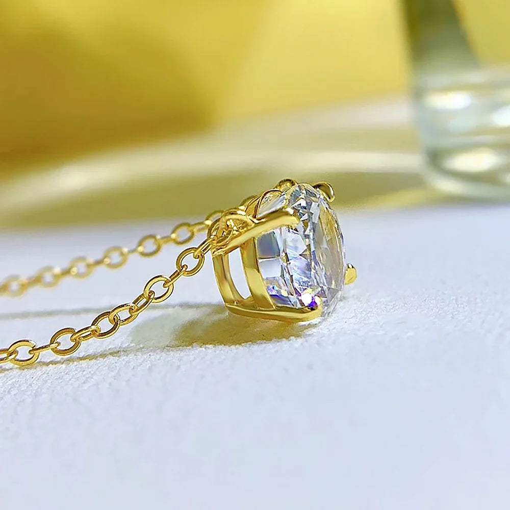 3CT Oval Cut Moissanite Pendant Necklace for Women  Certified 8*10mm Lab Diamond Neck Chain 925 Sterling Silver Fine Jewelry