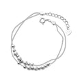 Fashion Double Box Chain for Women Frosted Ball and Light Beads Sterling Silver 925 Bracelet Fine Jewelry 2020 Design
