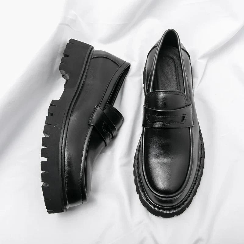 New Men's Luxury Leather Shoes Genuine Leather Dress Shoes Fashion Loafers Slip-on Comfy Casual Business Shoes Fomal Mocassins