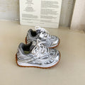2025 Summer Toddler Kid Running Orbit Metallic Rubber Mesh Sneaker Children Casual Fashion Shoe Boy Girl Sports Walking Shoes