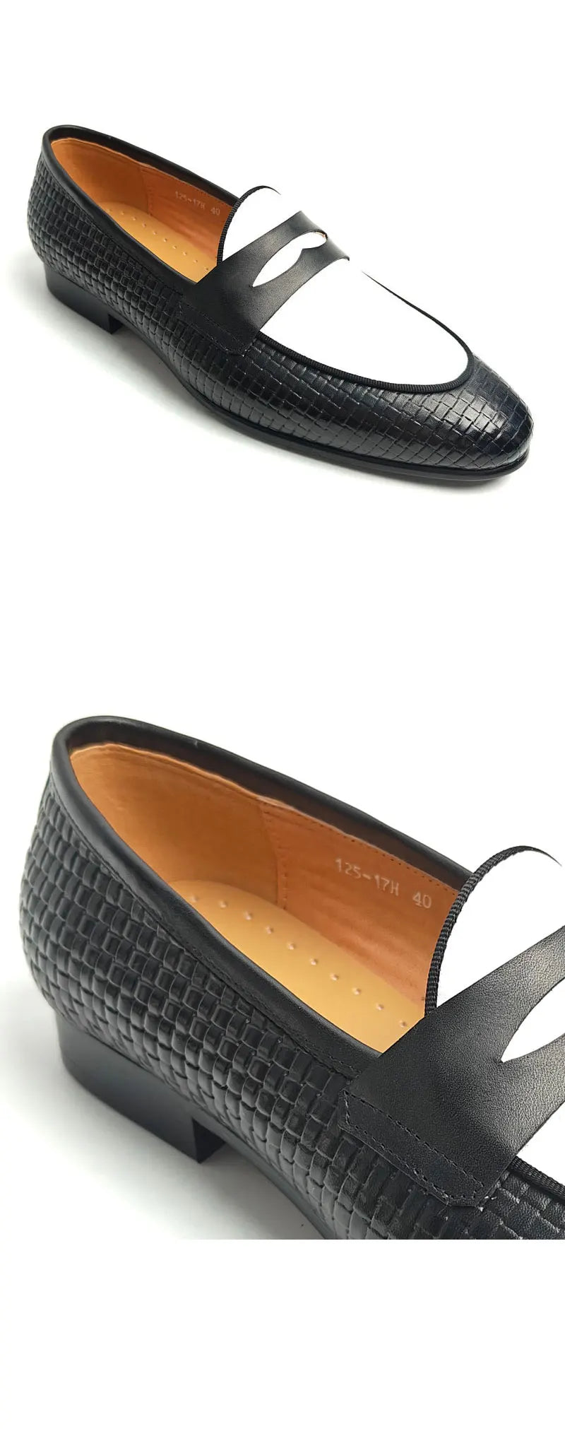 Fashion Trendy Loafers For Men Handmade Genuine Leather Comfortable Slip On Casual Man's Shoes in Black and White Career Wearing