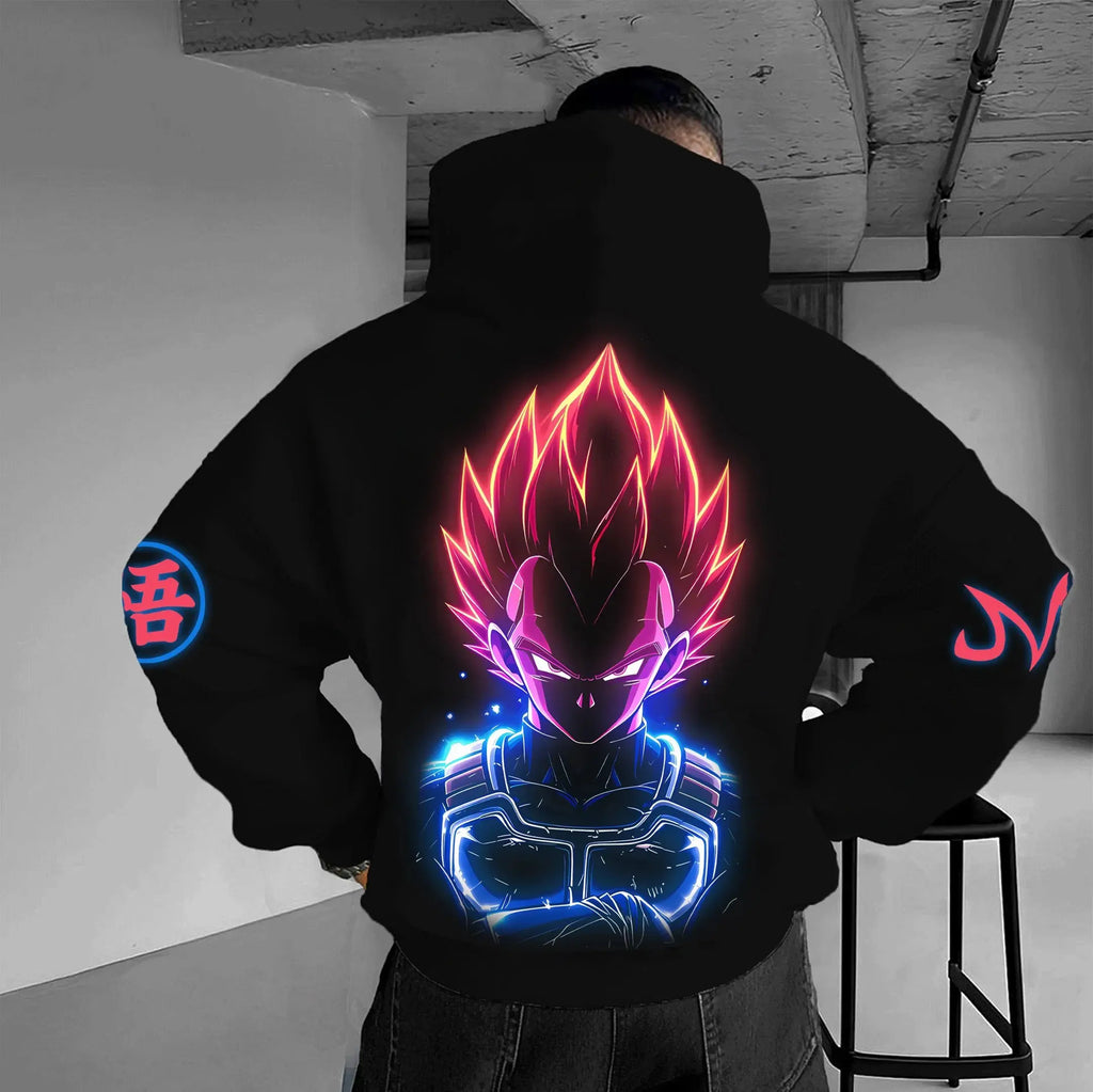 Dragon Ball Z Goku Super Saiyan رجالي ونسائي سويت شيرت بقبعة أنيمي ملابس الشارع Y2k فضفاض كاجوال بغطاء للرأس بلوفر ربيع خريف