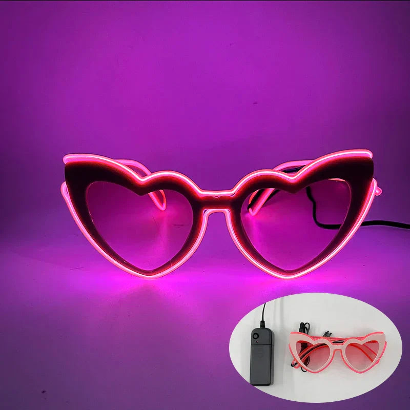 LED Just Married Glasses Wedding Bride To Be Surprise Gift Couple Glasses Souvenirs Glowing Heart Glasses Married Sunglasses