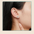 1.0 CT Moissanite Stud Earrings Heart Prong Lab Diamond Earrings for Women 925 Sterling Silver for Engagement Wedding