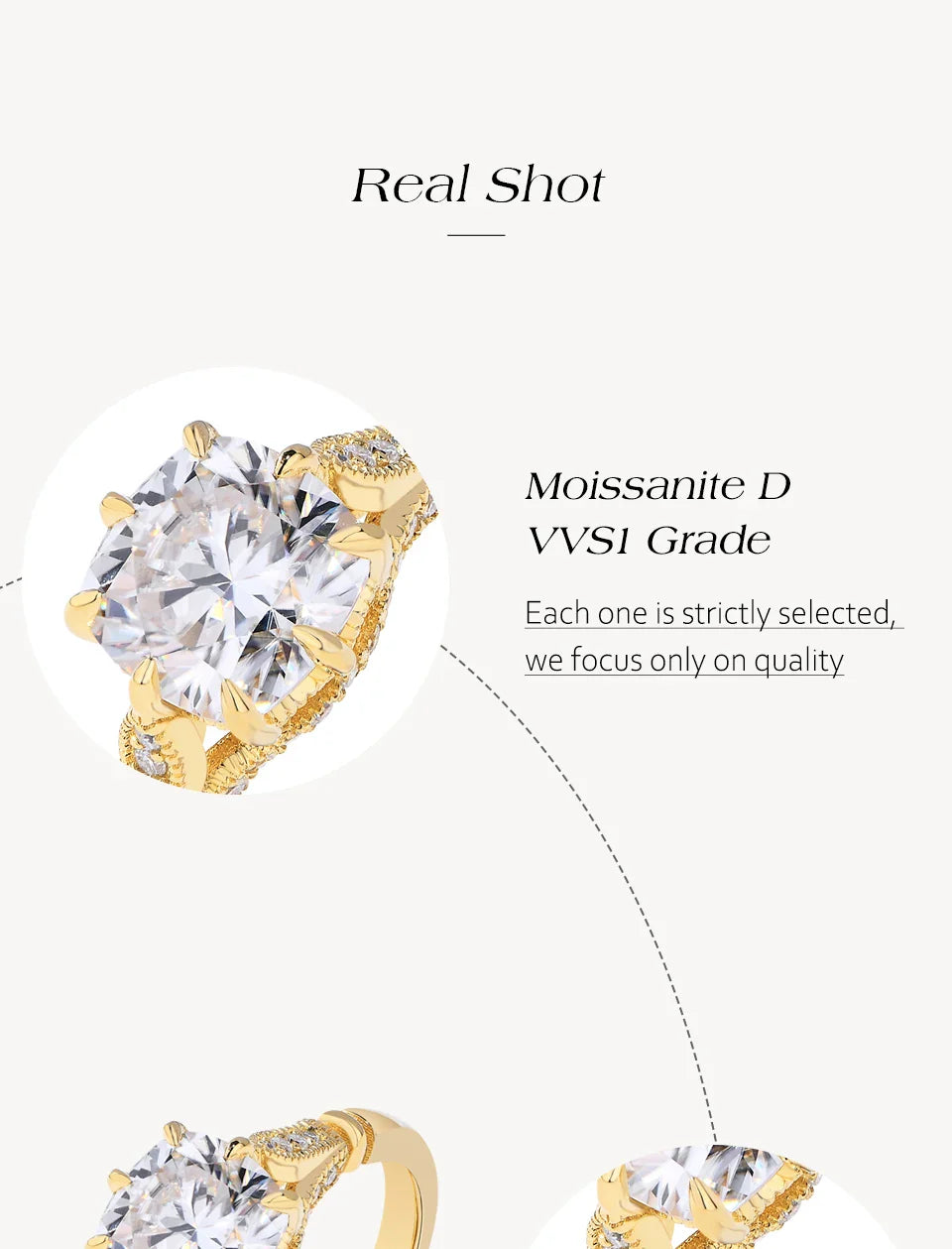 Original Design Moissanite Ring Lab Diamond Sparkling 925 Sterling Silver  for Women Engagement Fine Customized Jewelry