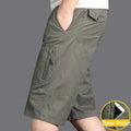 Men Cargo Shorts Zipper Pocket Loose Casual Big Size Shorts Big and Tall Cotton Knee Shorts