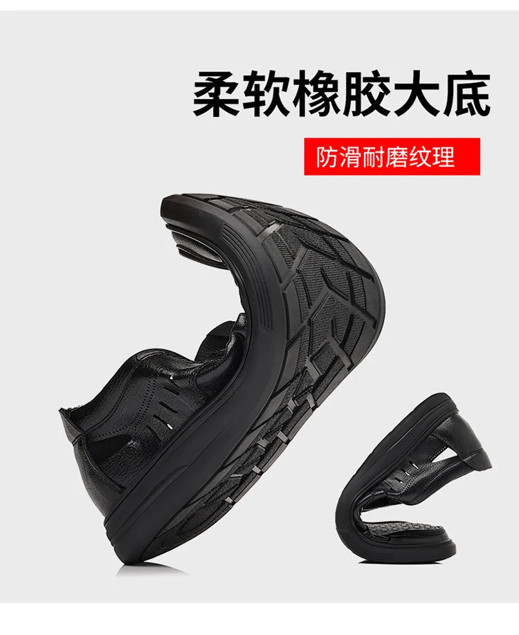 Spring Summer New Hallow Breathable Loafers for Men Fashion Casual Leather Shoes Male Solid Color Soft Sole Designer Shoes Man