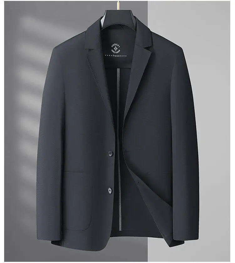 2025 Summer Ice Silk Thin Sunscreen Suit Jackets for Men Classic Business Casual Blazers Wedding Social Dress Coat Men Clothing