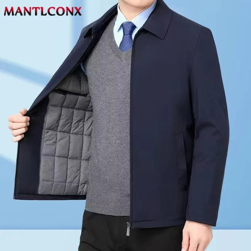 Men Windproof Men's Winter Coat Blazer Autumn Winter Warm Men's Jacket Windbreak Casual Business Coat L-3XL
