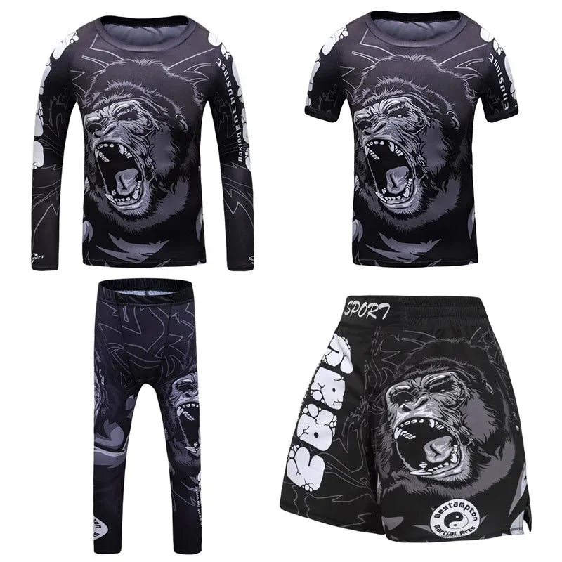 Ensembles de survêtement d'entraînement Rashguard pour enfants, combinaison de sport pour figurines, uniforme de grappin