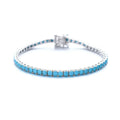 925 Silver Tennis Bracelet, 3mm Pave CZ, Dark Ruby/Rainbow/Blue/Green/Black, Eternity Design, Fine Jewelry for Women