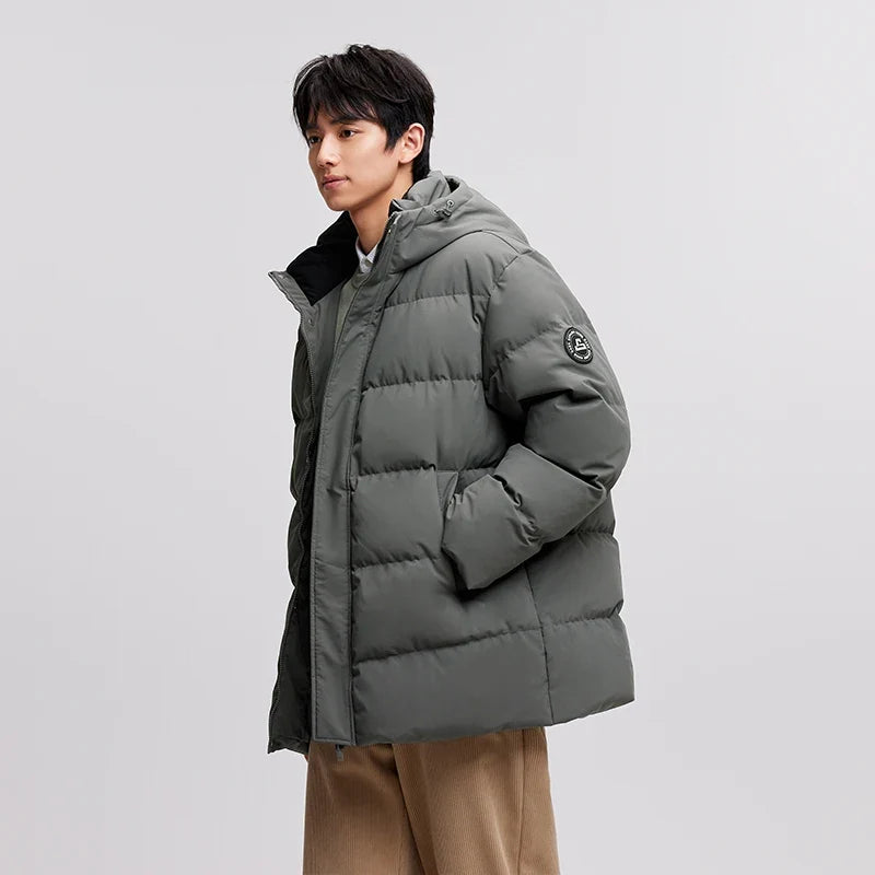 Down Jacket Men 2026 Winter New Hooded Mid-Length Thick Versatile Coat