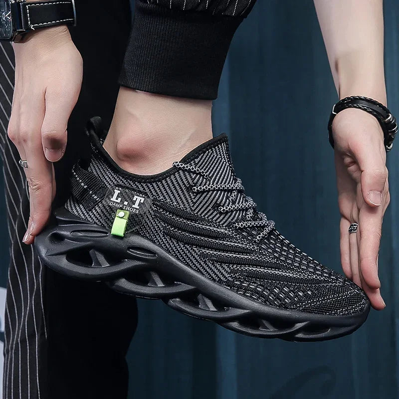 Men Sports Running Black Jogging Shoes Casual Sneakers Outdoor Breathable Mesh Women Light Shock-absorption Sneakers Man