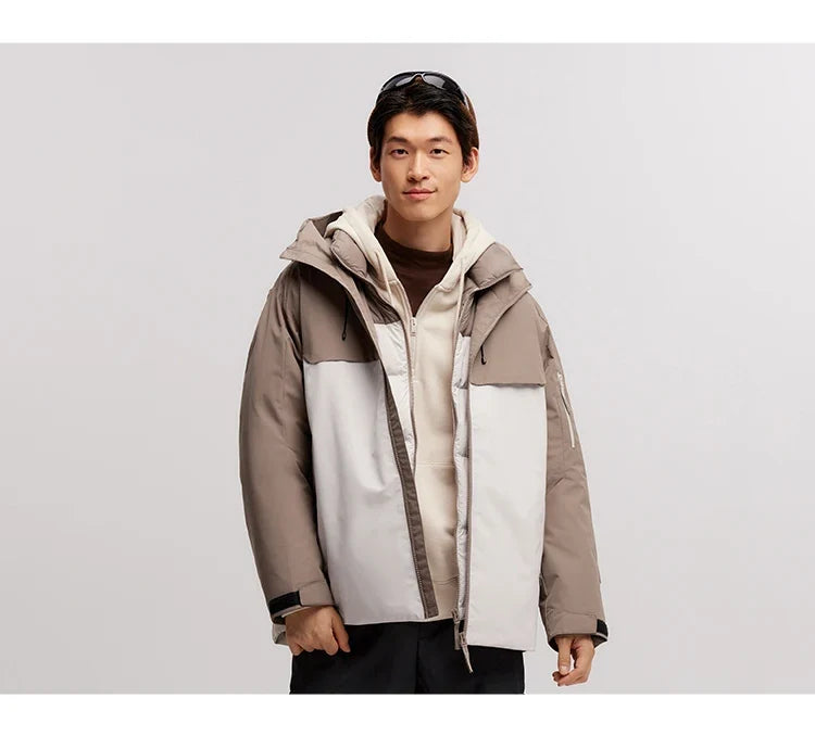Down Jacket Men Three-in-One Two-Piece Set 2024 New Winter Four-Proof Outerwear Down Jacket