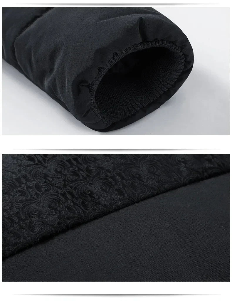 Puffer Jacket Men's Plush Thickened Parkas Stand Collar Jacket Men's Coat Winter Warm Thick Zipper Coat Padded Overcoat for Men