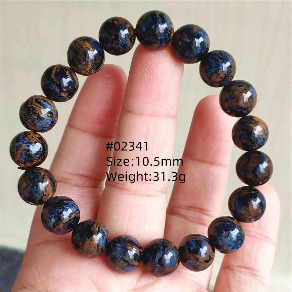 Natural Blue Pietersite Bracelet Women Men Beads Round Beads Chatoyant Cat Eye Fire Pietersite Namibia AAAAAA