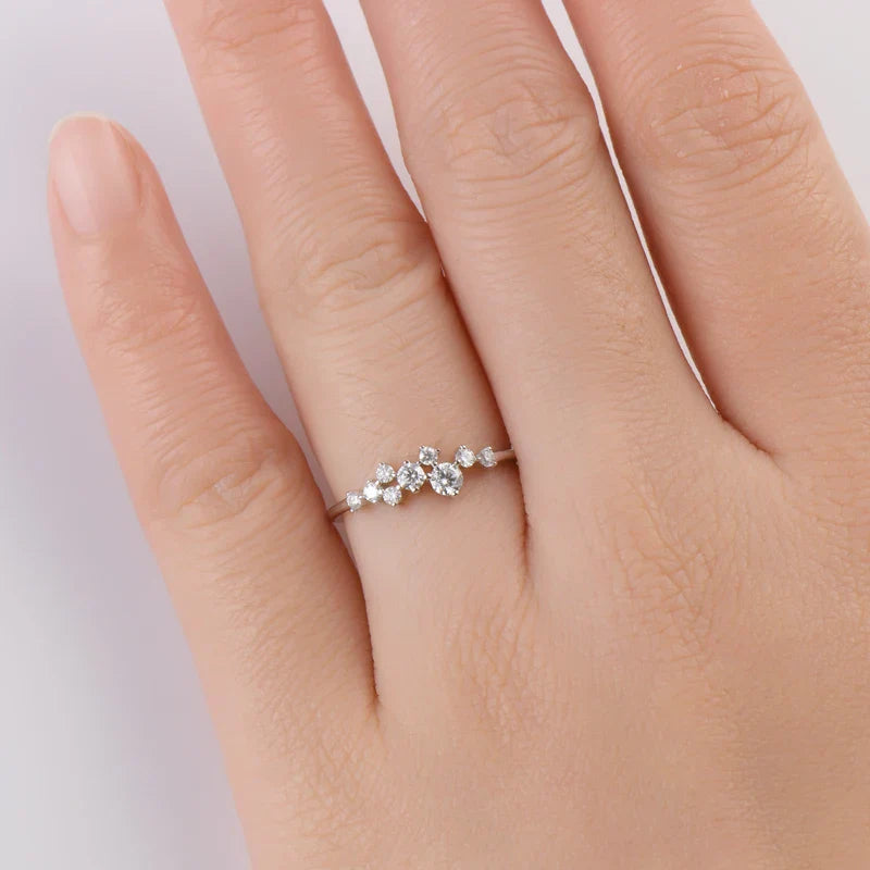 Moissanite Diamond Necklace Ring 925 Sterling Silver Cluster Pendant Jewelry Set For Women Laides Engagement Rings Gift