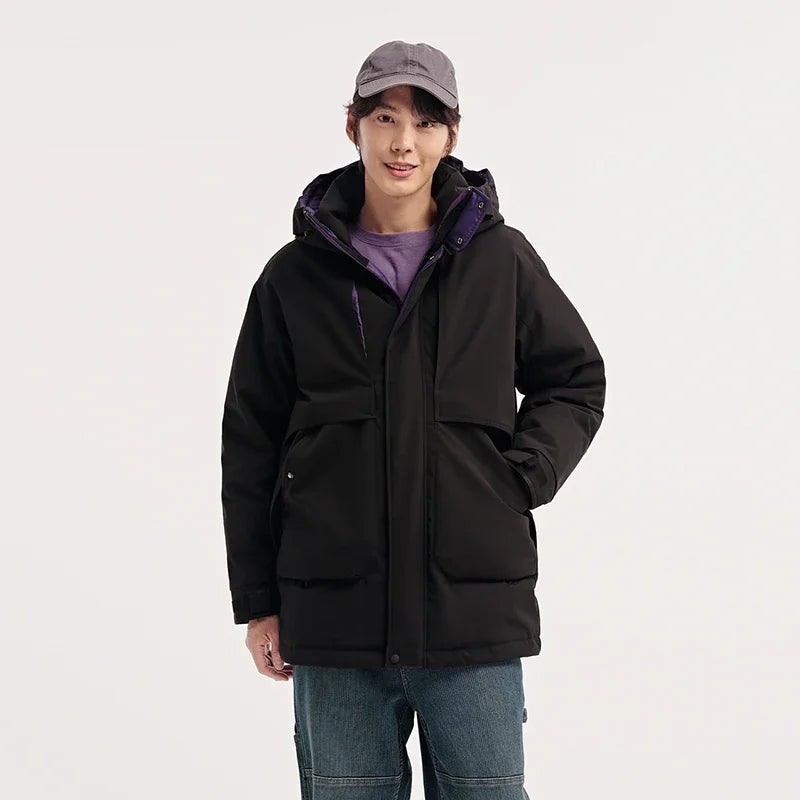 Men Mid-Length Loose Outerwear 2025 New Winter Windproof Three-Resistant Warm Casual Coat Man Clothing Daily Wear
