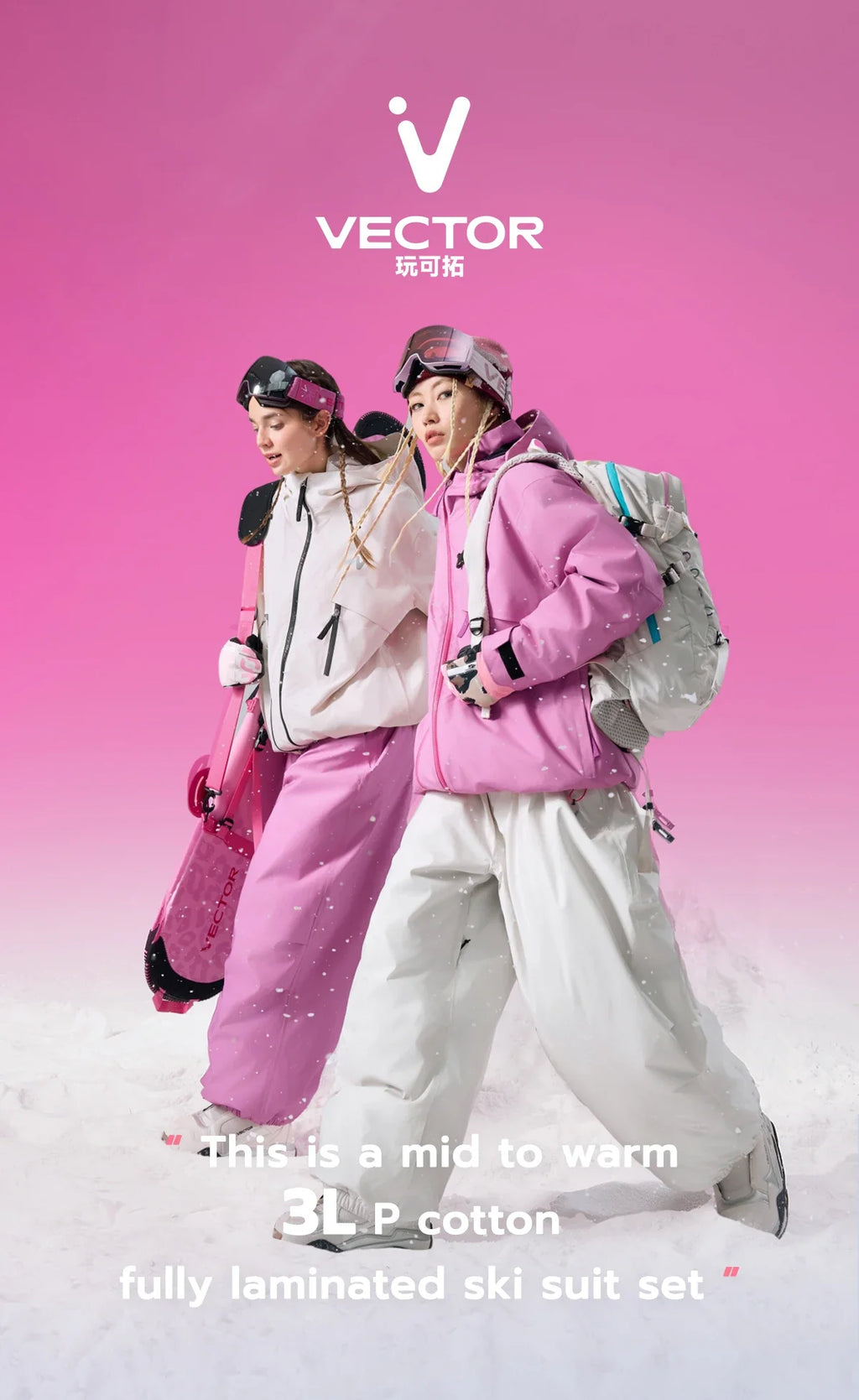 Men Women 3L Cotton Ski Jacket Ski Pants Winter Warm Windproof Waterproof Outdoor Sports Snowboard Ski Coat Trousers