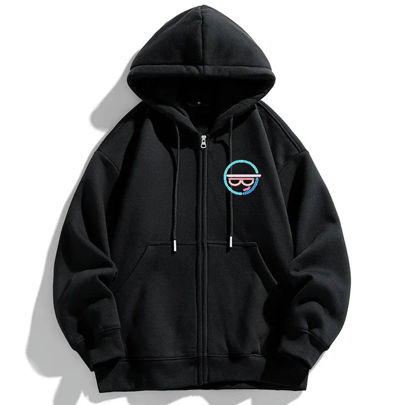 Autumn Winter Plus Size Jacket Men's Pocket Coats Loose Fashion Full Zip Hoodies Coat 5XL 6XL 7XL Fat Male Clothing 110-185KG