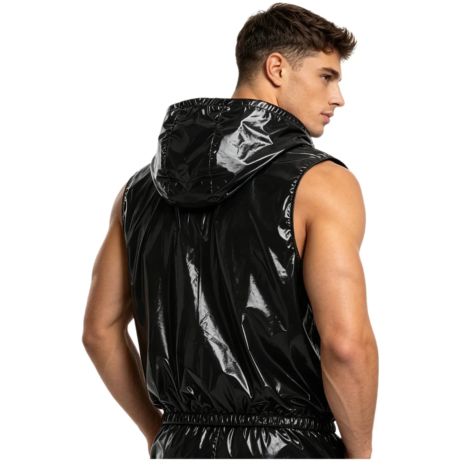 Mens Waterproof Hooded Jacket Tops Breathable Raincoat Waterproof Windproof Outdoor Biking Fishing Jacket Hood Outerwear