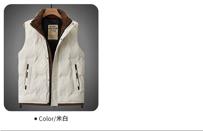 Winter Fashion Casual Men Down Vests Comfortable Warm White Duck Down Waistcoat Trend All-match Sleeveless Jacket High Quality