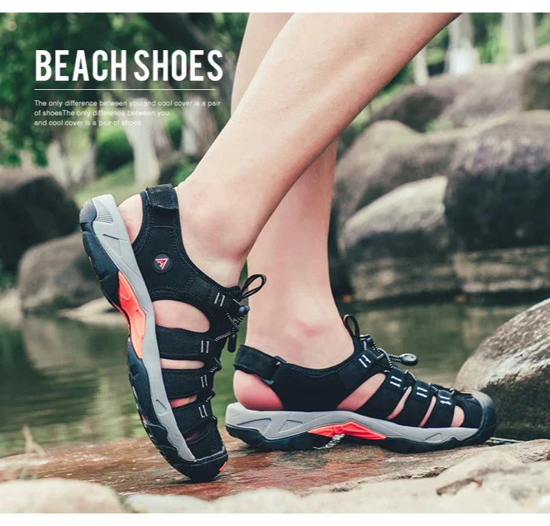 Summer Outdoor Sandals for Men Breathable Hiking Shoes Water Beach Mens Sandals Camping Climbing Aqua Sneaker