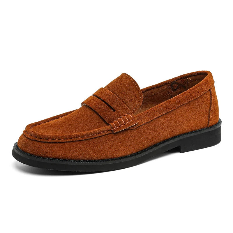 Handmade Mens Leather Loafers Non Slip Slip on Walking Flats Breathable Outdoor Casual Shoes for Man Work Office Driving Shoes