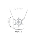 925 Sterling Silver Snowflake Pendant Necklace Sparkling Hexagram CZ Link  O-Chain Original for Women Xmas Winter Gift