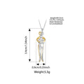 925 Sterling Silver Two-tones Hug Necklace, Detachable Mother and Child Pendant for Family Special DIY Love Jewelry