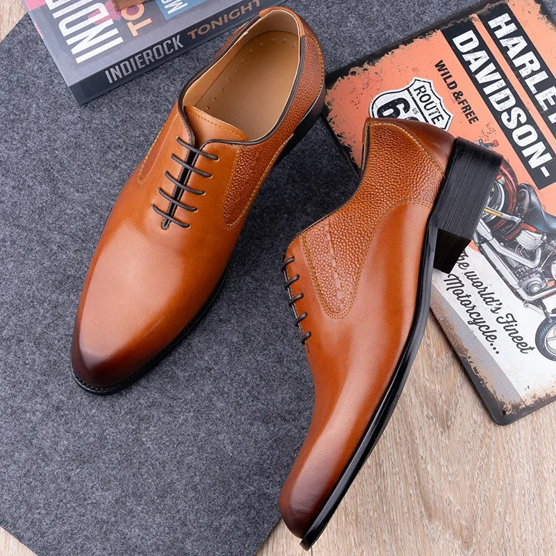 High Quality Handmade Oxford Casual Business Work Shoes Formal Men Shoes Fashion Dress Genuine Leather Lace Up Comfortable Shoe