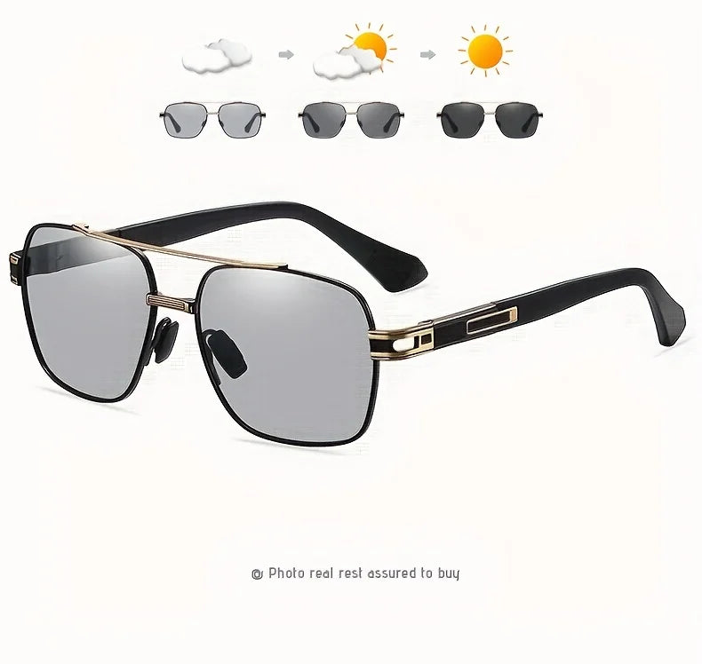 Design Square Polarized Sunglasses Man Photochromic Sun Glasses Woman Anti-glare Driving Goggles Oculos zonnebril heren