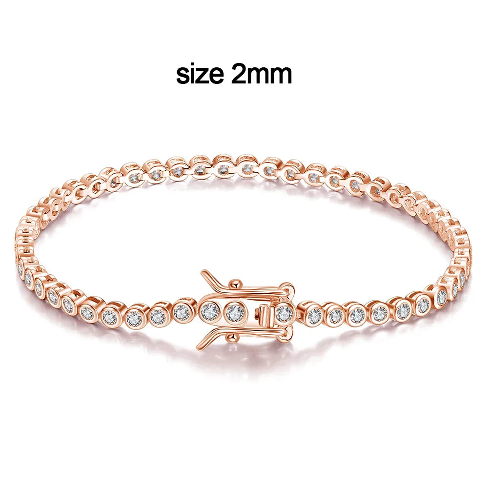 D VVS1 Round Moissanite Tennis Bracelet Original s925 Sterling Silver Plated 18k Gold with GRA Bracelets for Women Man