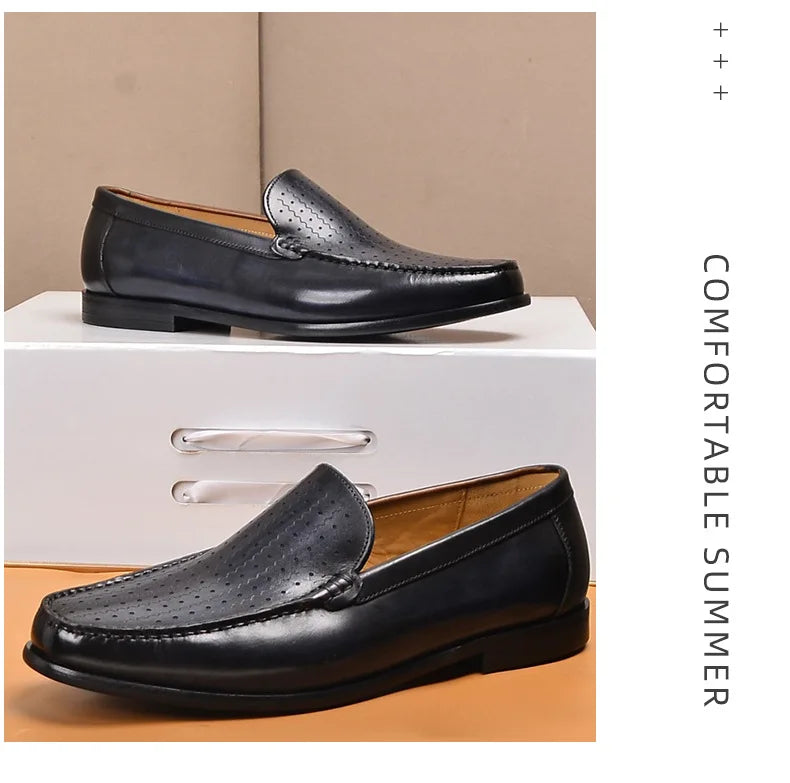 Newest 2025 Genuine Leather Men Driving Shoes Slip On Super Quality Comfortable Men Casual Cowhide Leather Moccasins Loafers
