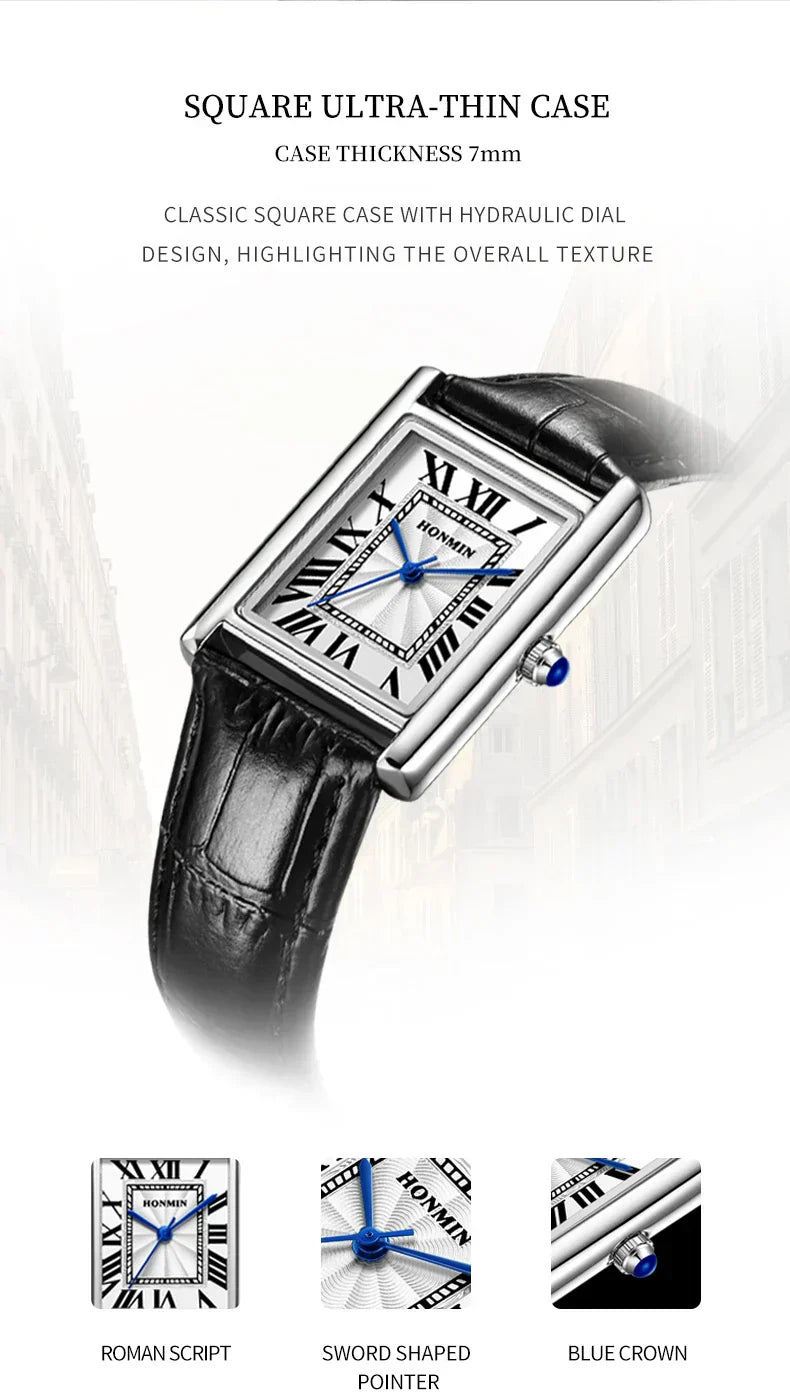 New Elegant Watches for Women and Men Fashion Leather Strap Waterproof Quartz Wristwatches Couple's Watches Gifts Drop Shipping