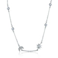 11.11 Sales 925 Sterling Silver Sparkling Moon and Star Exquisite Pendant Necklaces for Women 925 Silver Jewelry Gift SCN272