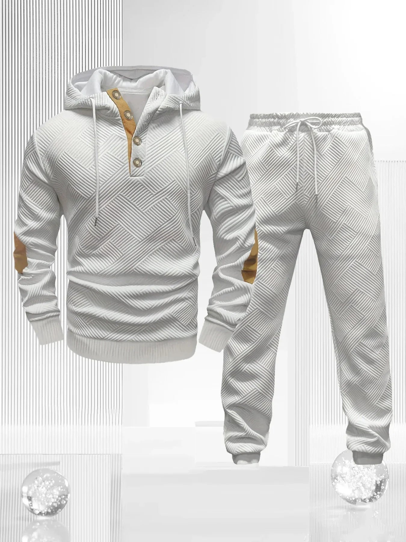 Men's Sportswear Solid Color Joggers Hoodie Sweatshirts and Long Pants 2 Piece Set Fashionable Casual Sports Set Men's Tracksuit