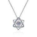 Simulation Diamonds Necklace for Women Six-pointed Star Romantic 0.5ct Moissanite Pendant Wedding S925 Silver Jewelry