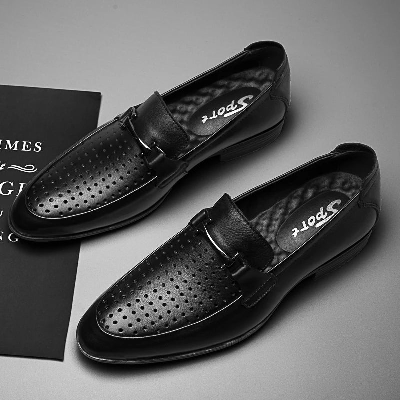 Italy Luxury Brand Fashion Men Casual Shoes Loafer Shoes Men Genuine Leather Slip-on Formal Shoes Moccasins Handmade Man Shoes