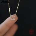 New style 925 Sterling Silver Geometric Simple Bow Necklace For Women Engagement Fine Jewelry Wedding Party Birthday Gift