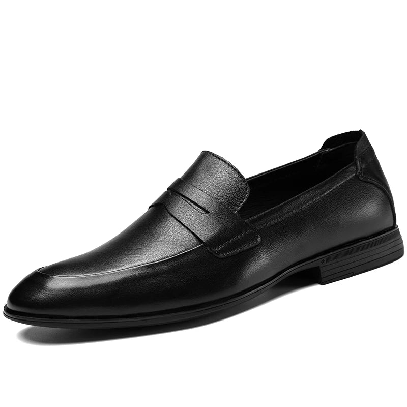 2024 New Luxury Brand Black Genuine Leather Gentleman Fashion Dress Shoes Men Business Loafers Men's Shoes Slip on Big Size 49