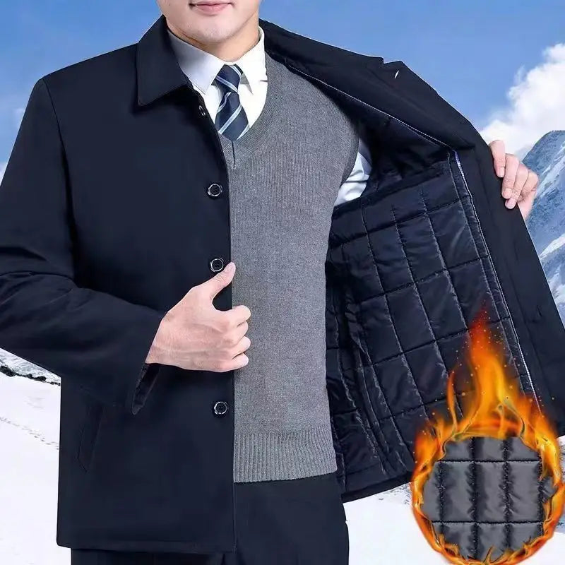 Men Windproof Men's Winter Coat Blazer Autumn Winter Warm Men's Jacket Windbreak Casual Business Coat L-3XL