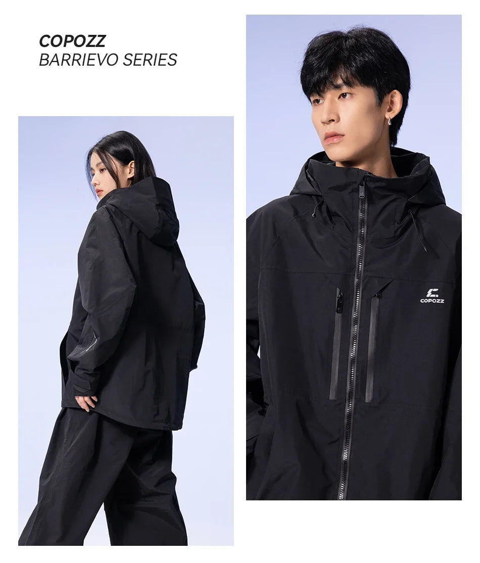 Thicken 3L Ski Jacket Men Women Windproof Waterproof Winter Ski Coat Ski Wear Solid Color Hooded Warm Snowboard Ski Suit