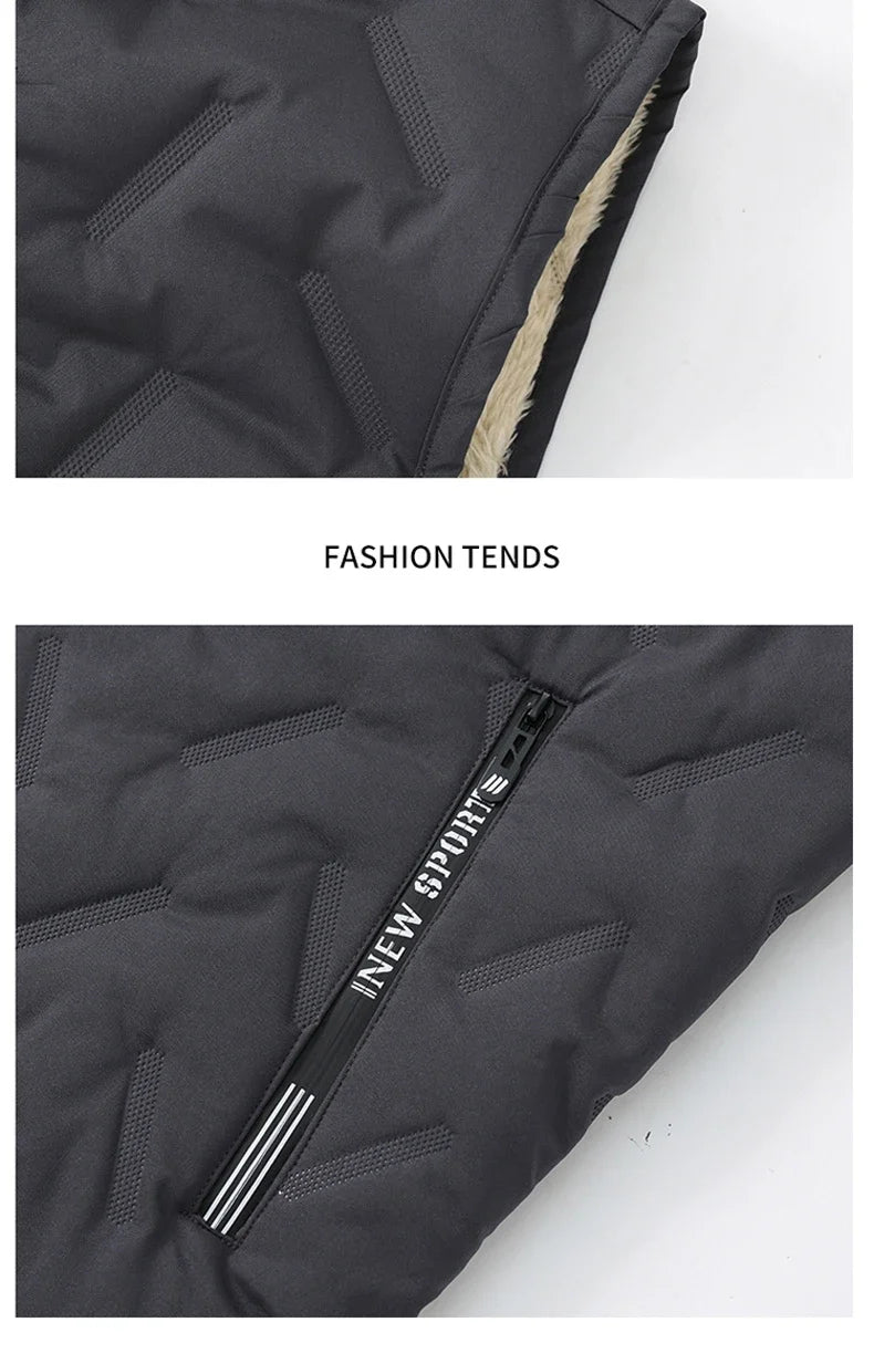 Unisex Large Size Lamb Velvet Fleece Lined Thickened Warm Vest Casual Fashion Collar Jacket M-7XL Couple Style Topwear