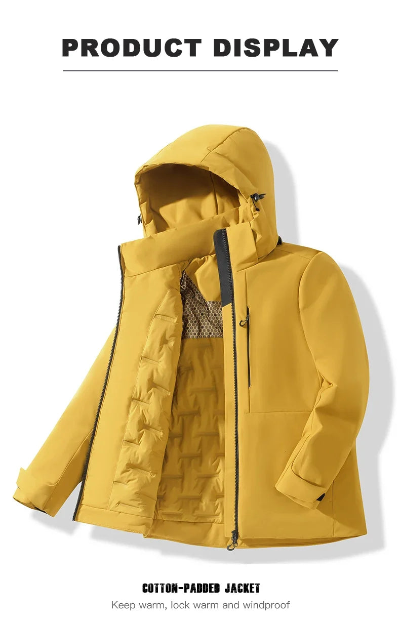Warm Fleece Jacket Men Women Waterproof Windproof Winter Coat Unisex Outdoor Hiking Camping Skiing Climbing Windbreaker