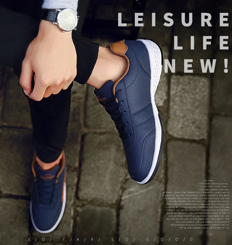 Men Shoes Spring Autumn Waterproof Walking Sneakers Leisure Male Leather Sports Shoes Non-Slip Footwear Tennis for Men
