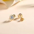 925 Sterling Silver Stud Earrings Women 0.5ct Moissanite Diamond Round Cut Fire Gemstone Wedding Fine Jewelry